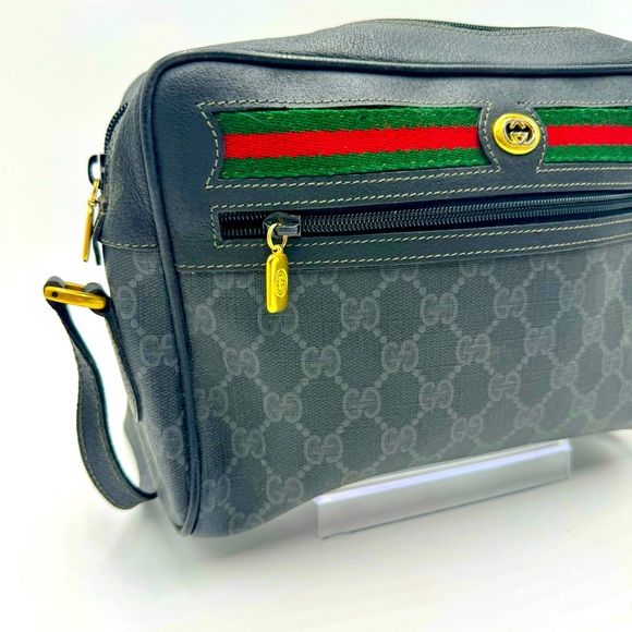 Vtg Gucci Black Supreme Ophidia PVC Guccisima Web Small Shoulder Crossbody Bag - Picture 4 of 16